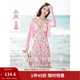茵曼（INMAN）多巴胺穿搭法式度假風(fēng)吊帶碎花裙2025夏女新品高腰A擺連衣裙F18 田園花-F18323103 S