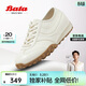 拔佳Bata焦糖德訓鞋阿甘鞋女春牛皮厚底休閑運動(dòng)鞋VRV27AM5 米白 37