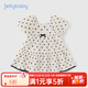 JELLYBABY女童波點(diǎn)連衣裙夏季3一歲寶寶夏裝裙子小女孩童裝5兒童公主裙夏天 杏色 110