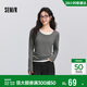 森馬（Semir）長(cháng)袖T恤女春季圓領(lǐng)正肩修身假兩件衣服氣質(zhì)顯瘦內搭101125101001
