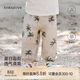 babylove寶寶防蚊褲夏季薄款透氣純棉紗布嬰兒休閑束腳褲子外出長(cháng)褲燈籠褲