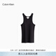 Calvin KleinJeans夏季男女情侶中性潮流簡(jiǎn)約ck刺繡羅紋微彈內搭針織背心T恤 UB1-墨夜黑 S