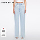 MISS SIXTY【安心品質(zhì)】2025夏季新款牛仔褲女復古洗水百搭休閑直筒褲 淺藍短版 25