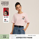 Teenie Weenie小熊短袖T恤女春夏刺繡學(xué)院風(fēng)短袖打底衫上衣 淺粉色 M 165