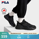 斐樂(lè )（FILA）官方火星2加絨復古跑步鞋女鞋冬季新款黑色老爹鞋運動(dòng)休閑鞋 黑-BK 38.5