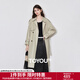 初語(yǔ)風(fēng)衣女2025冬季新款寬松中長(cháng)款率性復古巴恩風(fēng)百搭外套 淺卡其 S
