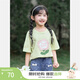 茵曼童裝短袖T恤夏裝夏新款甜美網(wǎng)紗印花女寶寶兒童上衣 果綠色 110