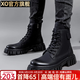 XO馬丁靴男牛皮2026春季高幫靴子男皮靴男士英倫休鞋子男工裝靴男鞋 黑色23562-4 40