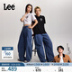 Lee【張凌赫代言】26夏新超寬松Balloon氣球牛仔褲中藍色男女同款 中藍色 L