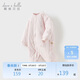 戴維貝拉新生兒針織夾棉爬服秋冬女寶寶男嬰哈衣連體服