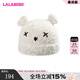 LALABOBO小熊耳朵毛絨帽子秋冬新款可愛(ài)百搭保暖防寒毛線(xiàn)帽RBDC-LM11 米白 F
