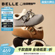 百麗（Belle）章若楠同款喵喵吐司毛毛勃肯鞋女冬季新款加絨棉鞋雪地靴B2829DM5 灰色 35 (225mm)