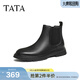 他她（TATA）男鞋秋季新款百搭休閑鞋切爾西靴黑色短靴子72W43DD5 黑色 42