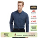 暇步士（Hush Puppies）男裝春秋季純棉雙紗千鳥(niǎo)格輕商務(wù)長(cháng)袖襯衫 深藍-075 M