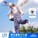 駱駝（CAMEL）直筒梭織工裝長(cháng)褲女防潑水百搭傘兵褲 C24CA6L6619 拂袖紫 M