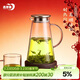 青蘋(píng)果耐熱玻璃涼水壺1.95升大容量 可加熱燒水壺 泡茶煮涼茶壺冷水壺