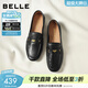百麗（Belle）秀氣樂(lè )福鞋女商場(chǎng)同款質(zhì)感羊皮通勤樂(lè )福鞋E3C1DCA5預售 黑色 37 (235mm)