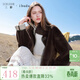 三彩2025冬季新款仿綿羊毛環(huán)保皮草兩面穿毛絨外套女 榛果棕 S 155/80A