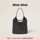 MiuMiu【禮物】繆繆女士IVY牛皮革大號托特包單肩包 黑色