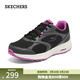 斯凱奇（Skechers）女鞋緩震跑步鞋印花時(shí)尚復古厚底運動(dòng)鞋128280 黑色/紫色/BKPR 36