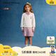 Teenie Weenie Kids小熊童裝25年款女童學(xué)院風(fēng)拼接格紋連衣裙 奶油色 150 cm