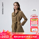 朗姿朗姿萊賽爾法式蕩領(lǐng)氣質(zhì)風(fēng)衣休閑隨性設計感短外套2026年春季新款 卡其綠色 2XL