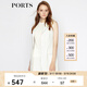 PORTS寶姿 秋冬新品女裝無(wú)袖簡(jiǎn)約條紋中長(cháng)款馬甲LA8J042FFQ038 白色條紋 S (4)