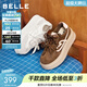 百麗（Belle）時(shí)尚愛(ài)心小白板鞋女厚底增高雙鞋帶休閑鞋B2906CM5 咖色 37 (235mm)