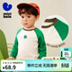 迷你巴拉【糯米T】男童女童兒童長(cháng)袖T恤純棉嬰兒寶寶軟糯上衣春新款 深綠40748 【100%棉】 110 （推薦30-35斤）
