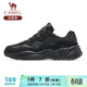 駱駝（CAMEL）運動(dòng)老爹鞋男透氣厚底潮休閑鞋子 K13C09L7014 黑色 42