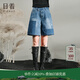 日著(zhù)原創(chuàng  )曠野藍做舊純棉牛仔短褲2025夏季新款時(shí)尚拼接休閑褲女 曠野藍 L