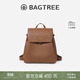 BAGTREE包包樹(shù)采風(fēng)包雙肩包大容量通勤包真皮女士旅行包背包 烤棕色 高級小眾
