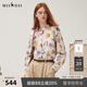 謎底襯衣長(cháng)袖女2025秋新品復古通勤油畫(huà)感花卉印花襯衫253MC1096 淺駝花 XL