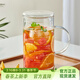 憶壺茶 玻璃杯量杯刻度杯耐高溫防炸裂家用大容量刻度量壺帶蓋水杯 1000ML度量杯