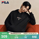 FILA 斐樂(lè )官方情侶款男女連帽衛衣2026春季新款休閑針織新年紅色上衣 正黑色-BK XL 180/100A/XL