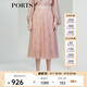 PORTS寶姿女裝夏季櫻粉色紗織半身裙長(cháng)裙LL9S009KCP002 玫瑰霧粉 S (4)