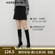 紅袖（hopeshow）又a又颯半身裙2025冬季新款女裝氣質(zhì)休閑磨毛拼接插袋顯瘦A字短裙 黑050 L