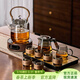 憶壺茶煮茶壺玻璃茶具套裝煮茶器煮茶爐套裝家用電陶爐圍爐煮茶套裝 【巨容量12件套】2L黑色壺+1500w木紋爐+6杯+茶盤(pán)+杯架