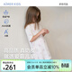 愛(ài)慕兒童（AIMER KIDS）女童新品3A抗菌春夏家居服兒童睡裙五分袖/七分袖女童睡衣奶皮衣 萌兔花園AK144E301 130
