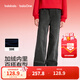 巴拉巴拉【balaOne】童裝女童春秋牛仔褲直筒寬松紅色新年拜年長(cháng)褲 牛仔水洗黑98201 170 成人可穿