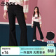 ASK JUNIOR女童褲子2025秋冬季兒童加絨保暖長(cháng)褲休閑時(shí)尚喇叭褲 黑色 150
