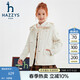 哈吉斯（HAZZYS）品牌童裝女童秋季新款三防保暖質(zhì)感風(fēng)衣厚外套米白色145