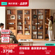 林氏家居實(shí)木書(shū)柜一體靠墻儲物柜家用客廳立式落地全實(shí)木書(shū)架組合PK2X