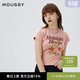 moussy 【熱銷(xiāo)爆款】甜美字母花卉印花修身短袖T恤028ISQ90-4211 091淺粉色 均碼