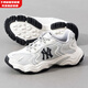 MLB官方女鞋生日禮物休閑鞋厚底網(wǎng)面鞋子男運動(dòng)鞋增高老爹鞋3ASHW075 紐約洋基隊/米白色 41 (260mm)