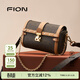 菲安妮（FION）八音盒波士頓斜挎包輕奢高級感小眾老花單肩包生日禮物 啡/駝