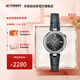 天梭（TISSOT）【官旗】瑞士手表 新款小美人系列星光款石英女表 黑盤(pán)皮帶T152.010.16.038.00