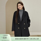 纖莉秀【春冬氛圍感全羊毛雙面呢大衣】大碼女裝胖mm冬裝新款外套5246 深灰色 4XL