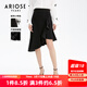 艾諾絲雅詩(shī)ARIOSEYEARS春秋新高腰不規則裙擺包臀裙魚(yú)尾裙半身裙10823579 黑色 L
