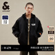 杰克·瓊斯（JACK&JONES）秋冬男裝棉衣飛行夾克男保暖寬松潮流連帽短款棉服外套男士 黑色E40 M 175